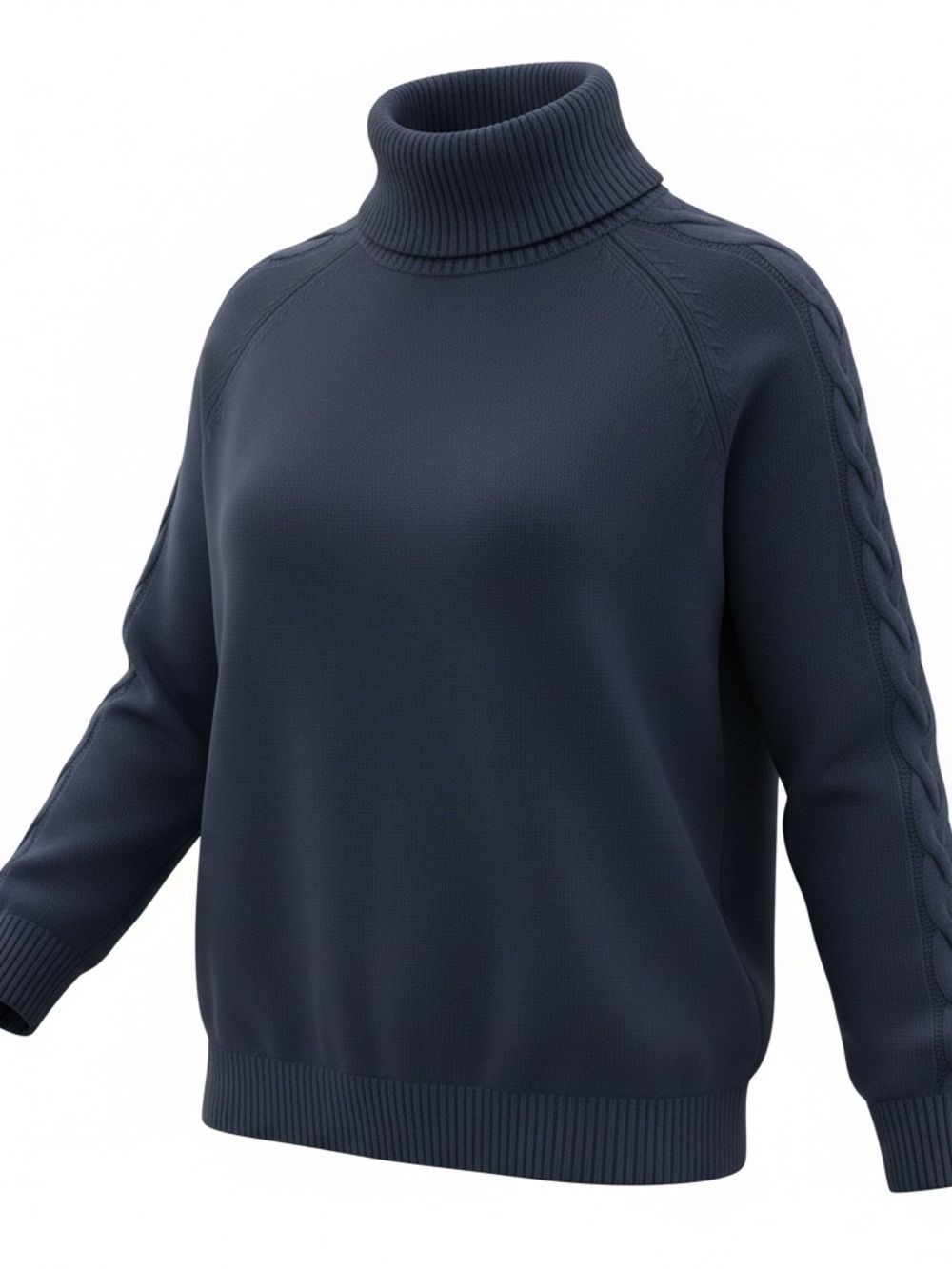 St. John's Bay Navy Cable-Trim Turtleneck Sweater